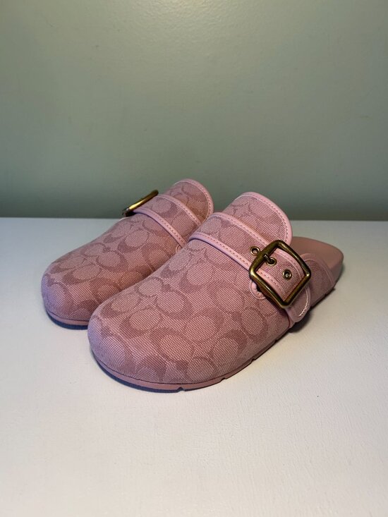 Coach Shoes - Coach Women's Archival Buckle Clog In Signature Jacquard Canvas